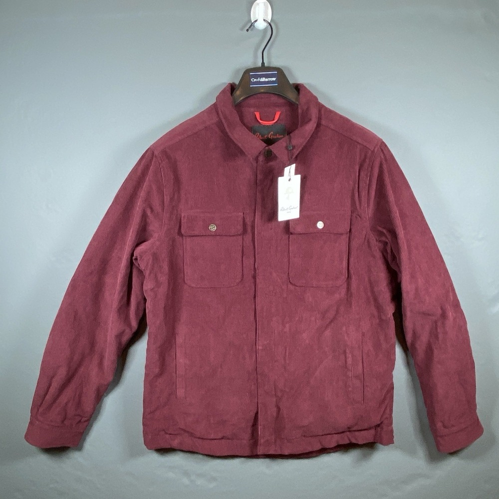Robert Graham Corduroy Burgundy Quilted Jacket Size‎ Medium Heritage NWT $298